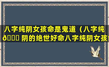 八字纯阴女孩命是鬼道（八字纯 🐕 阴的绝世好命八字纯阴女孩命是鬼道）